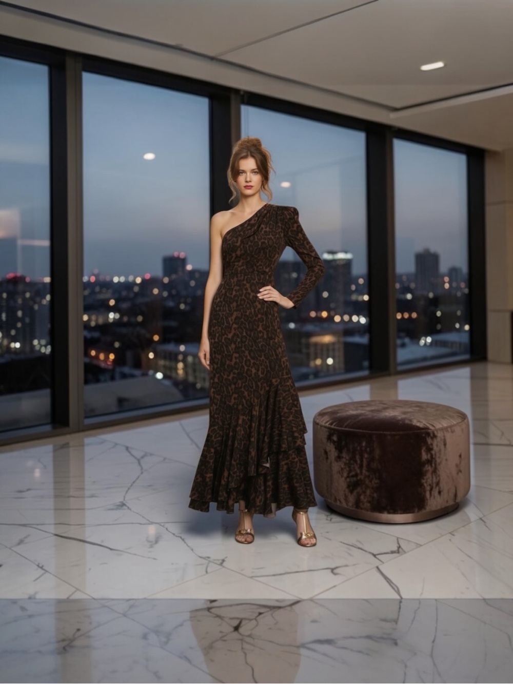 NWT ERDEM  Doriana Leopard Print Gown Size 12 $2995.00
